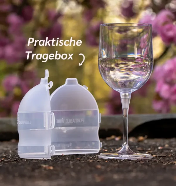 Weinglas to go mit praktischer Transportbox